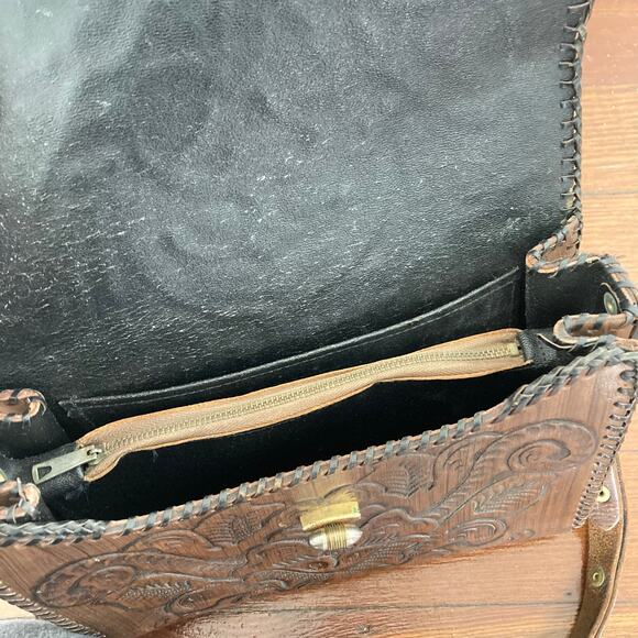Vintage Joo Kay Tooled Leather Shoulder Bag - Picture 11 of 12